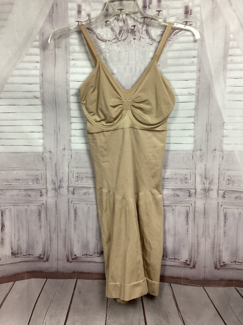 SPANX Shapewear Slip Nude Tan Body Shaper Adjustable Strap Bra XL